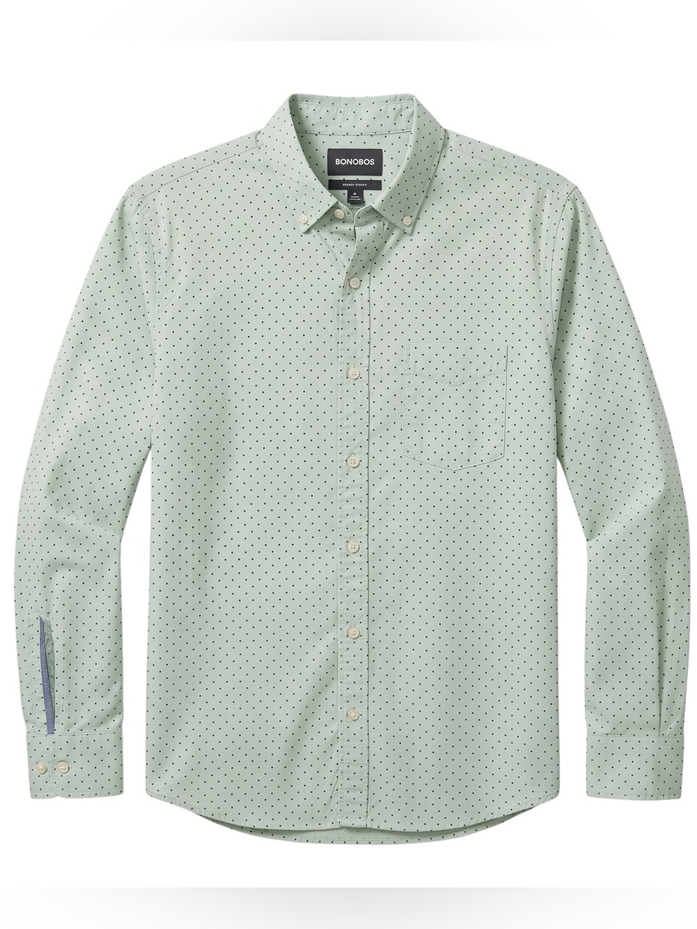 Bonobos Stretch Dress Shirt Men’s L Green Standard Fit Cotton Button Down Preppy